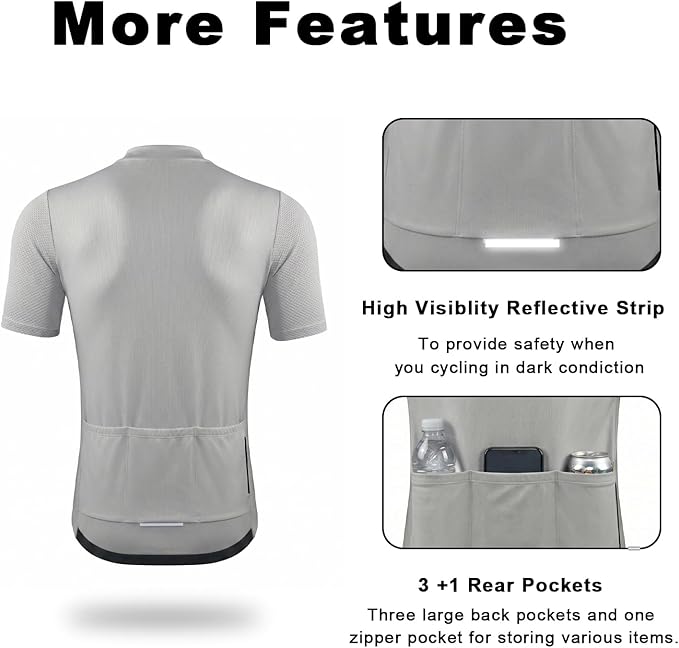 Cycling Jersey Men Bicycle Shirt Short and Long Sleeve MTB Road Biking Jersey with Pockets