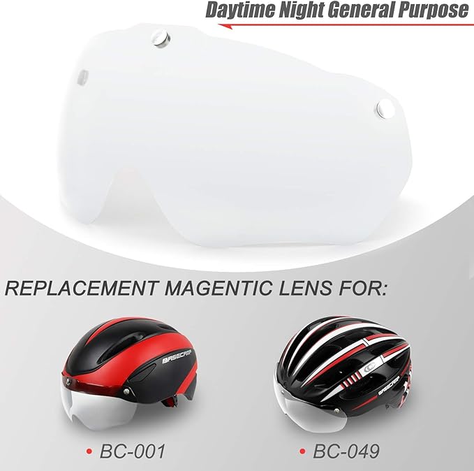 Shinmax Bike Helmet Magnetic Visor Removable Goggles Shield Only for Cycling Helmet in Model Bc-049&Bc-001&Bc-002