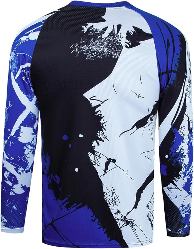 Men's Mountain Bike Jersey Long Sleeve MTB Off-Road Motocross Jersey Quick Dry Downhill&Motocross Shirts
