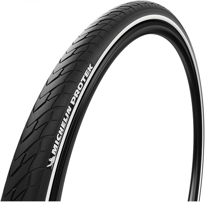 Michelin Protek Clincher Tires 700x35 & 40 Black Reflective Anti-Puncture Road & Touring E-Bike Tubeless-Ready Components
