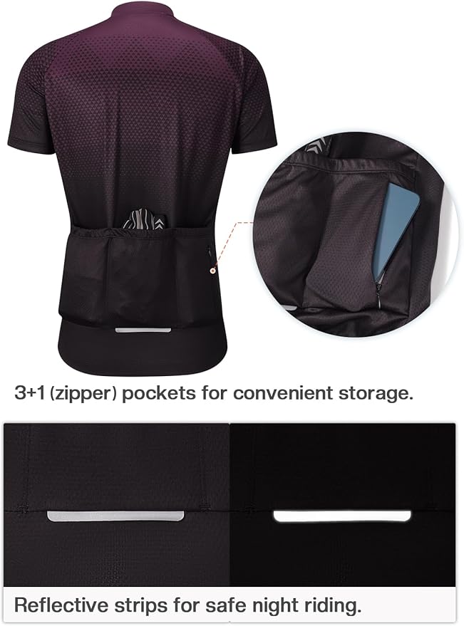 BERGRISAR Men's Cycling Jerseys Short Sleeves Bike Shirt