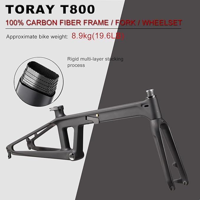 KABON Full Carbon Folding Bike, 20 Inch Lightweight Foldable Bicycle with 105 R700 11S Shift Groupset and Hydraulic Disc Brake Bike