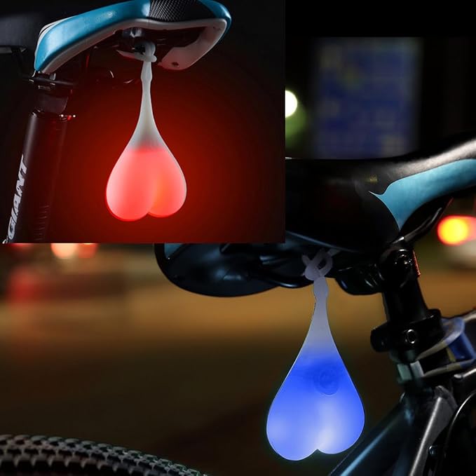 2PCS Rear Bike Tail Light Mini Strap-On LED Micro Bicycle Lights,180 Degree Visibility - Safety on All Sides