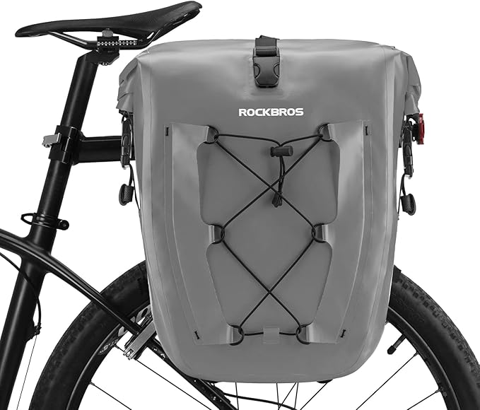 ROCKBROS Bike Panniers Waterproof Bike Rear Rack Bag Max 30L Large Capacity Bike Rear Panniers for Cycling Traveling Commuting 1 Pack