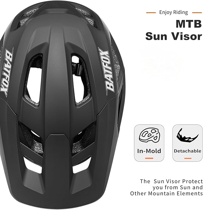 BATFOX NTA 8776 E-Bike & Mountain Bike Helmet for Adults Youth, E-MTB Cycling Helmet for Men Women (52-60CM)