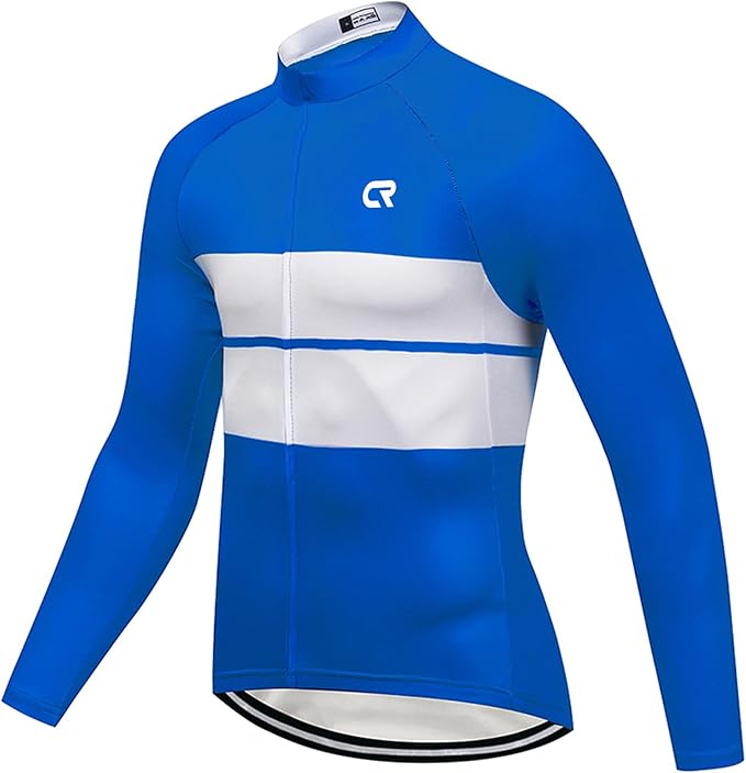 Coconut Ropamo CR Long Sleeve Cycling Jersey Mens, 3+1 Zipper Pockets Bicycle Tops Quick Dry Breathable Biking Shirt