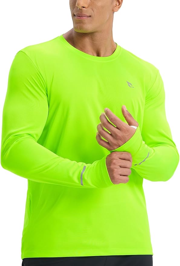 baleaf Men's Mountain Bike Shirts Long Sleeve Loose-fit Cycling Jersey Zipper Pocket UPF 50+ Workout Hiking Athletic Running
