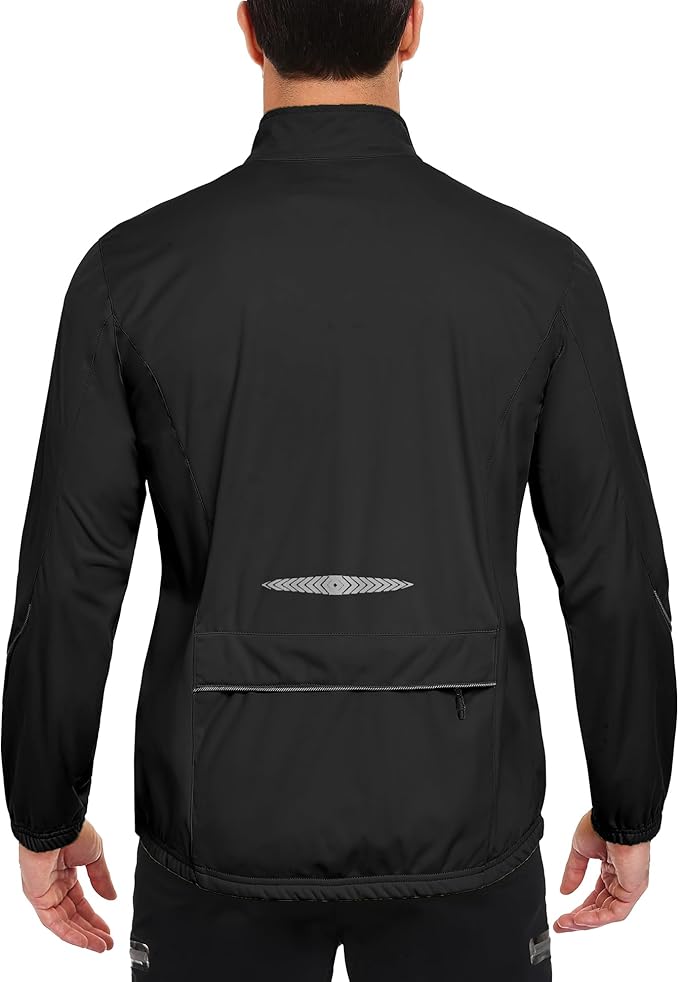 Little Donkey Andy Men's Cycling Jackets Reflective Packable Running Jacket Windproof Water-Resistant for Hiking Biking
