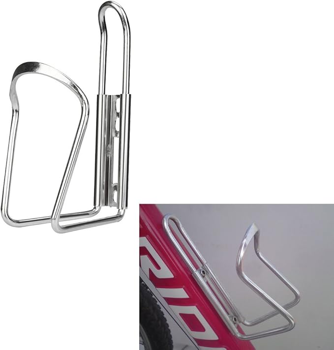 Lightweight Aluminum Alloy Bicycle Water Bottle Cage Holder for Outdoor Activities, Bike Bicycle Cycling Drink Water Bottle Rack Holder Cage (Silver)