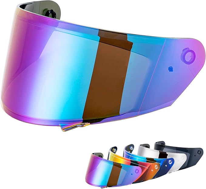 VCOROS X9 Full Face Motorcycle Helmet Replacement Shield 5Color Lens Available (Rainbow)