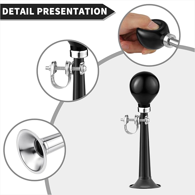 Bike Horn for Adults Classic Horn Metal Squeeze Clown Horn, Fits All Bicycle Handle Bar, Loud Sounds