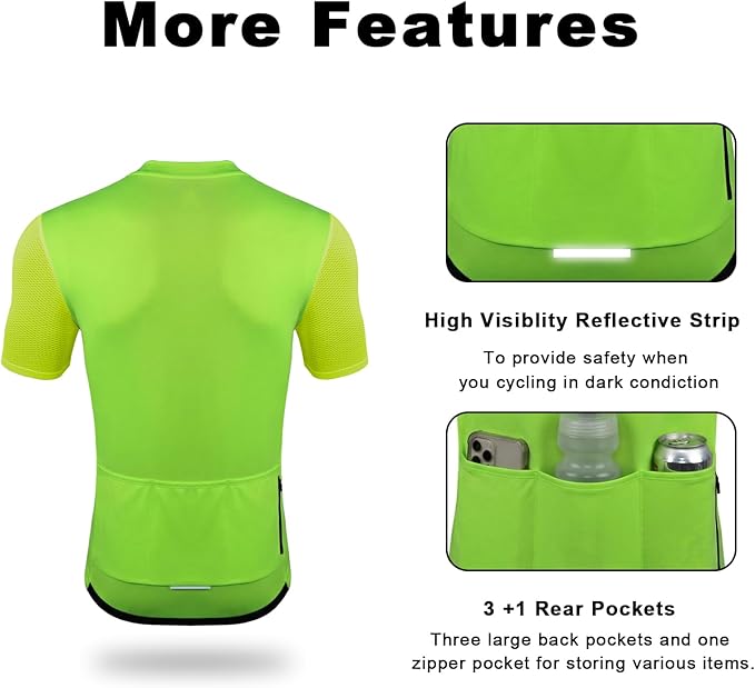 Cycling Jersey Men Bicycle Shirt Short and Long Sleeve MTB Road Biking Jersey with Pockets