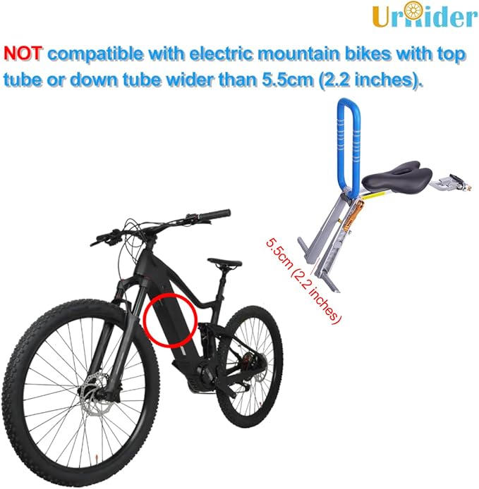 Child Bike Seat, Front Mount Kids Bike Seat,Fit Mountain Bikes, Cruiser Bikes, Folding Bikes, Ultra Light,Portable, Tool-Free, Quick-Release,Toddler Bike Seat for 2-6 Years(up to 60lbs)