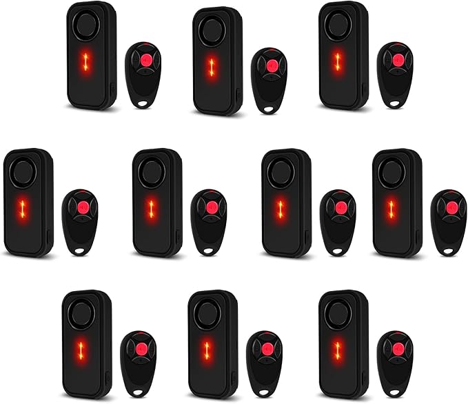 Car Alarm System, 113dB Fake Car Alarm, Motion Alarms for Cars Vehicle Security Alert Automotive Vibration Warning Interior Safety Red LED Light IP66 Waterproof, 10Pcs