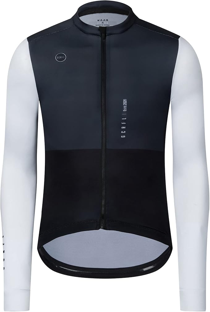 GCRFL Men's Cycling Jersey Long Sleeves Road Bike Jersey Shirt Cycling Tops, Zipper Pocket Lightweight PRO Race Fit UPF 50+