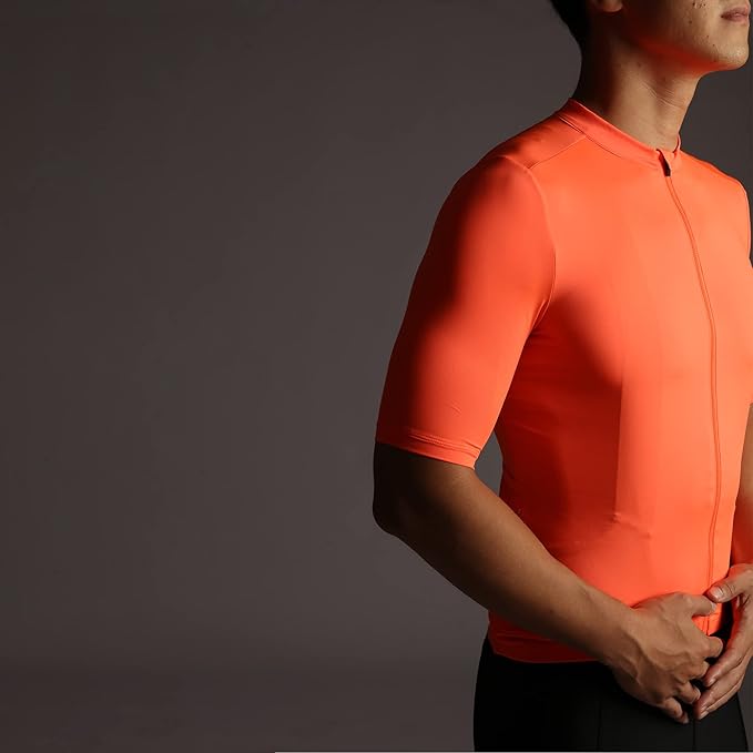 Men's Cycling Jersey Zipper Pocket Short Sleeve Lightweight Aero Race Fit Bike Jersey, UPF 50+ Biking Cycling Shirt