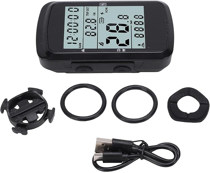 GPS Bike Computer, Wireless Mountain Bike Speedometer, Water Resist Accessories with 2.4" Screen for Long Distance Cycling