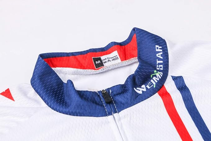 Cycling Jersey Short Sleeve USA Style Bike Tops with Pocket Reflective Stripe