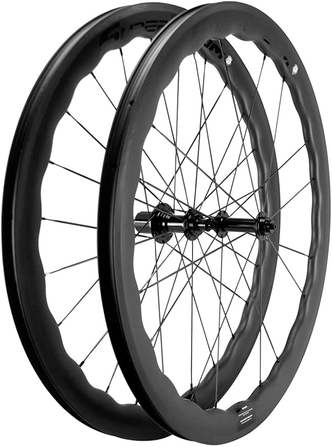 SUPERTEAM Carbon Wheelset 700C Tubeless Bike Wheel Wave Rim 45,50MM V Brake
