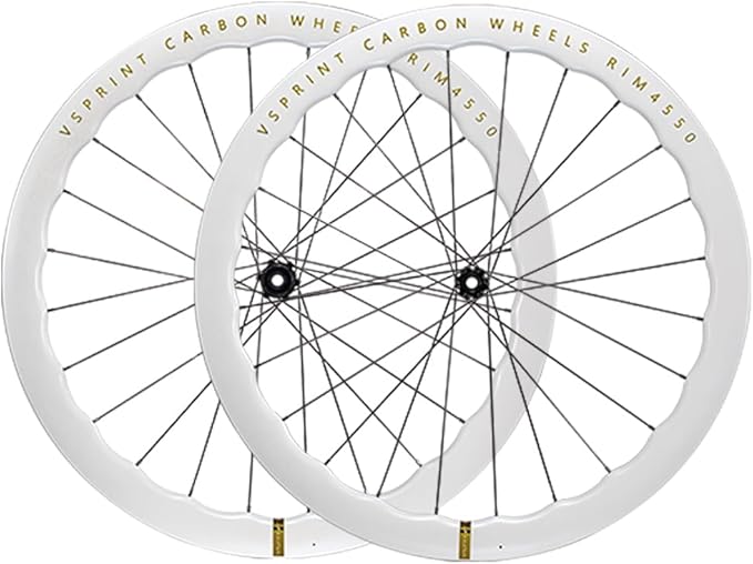 Carbon Fiber Road Bike Wheelset VSPRINT 45/50mm 60/65mm Aero Wave Carbon Wheels 700c Center Lock Disc Brake 21/28mm Width 24H Spokes