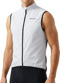 qualidyne Men’s Lightweight Windproof Cycling Vest, Full-Zip Sleeveless Bike Gilet with Breathable Mesh Back and Reflective