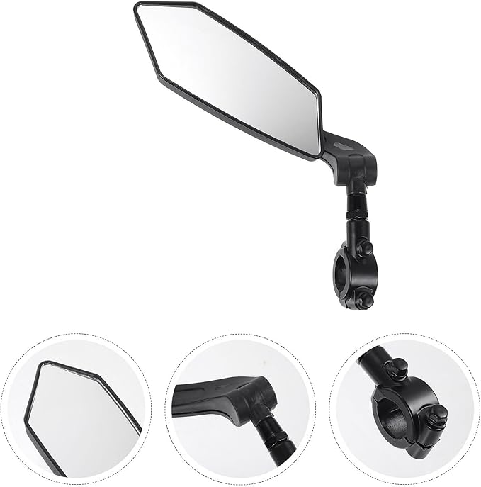 Bike Mirror for Handlebar Left Side HD Flat Rearview Bicycle Mirror with Handlebar Mount Cycling Rear View for Mountain Bike Riding Safety