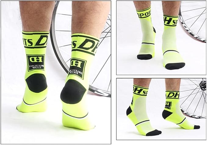 Cycling Socks Pro Mens Womens Riding Socks Bicycle Bike Sport Ankle Athletic Socks XC MTB BMX Black White Pink Blue Green