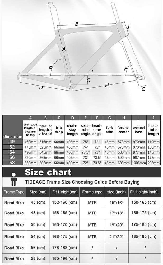 TUJISEK Carbon Fiber 700C Road Bikes Frame 49/52/54/56/58CM Frameset with Fork + Seatposts + Headset Disc Brake QR 130 * 9MM Routing Internal Windbreaker