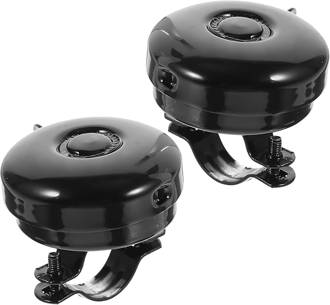 Toyvian 2pcs Black Vintage Bicycle Bells, Anti-Loss Multi-Function Cycling Bells for Adults, Convenient Loud Ringing Sound Bike Accessories for Urban and Outdoor Riding