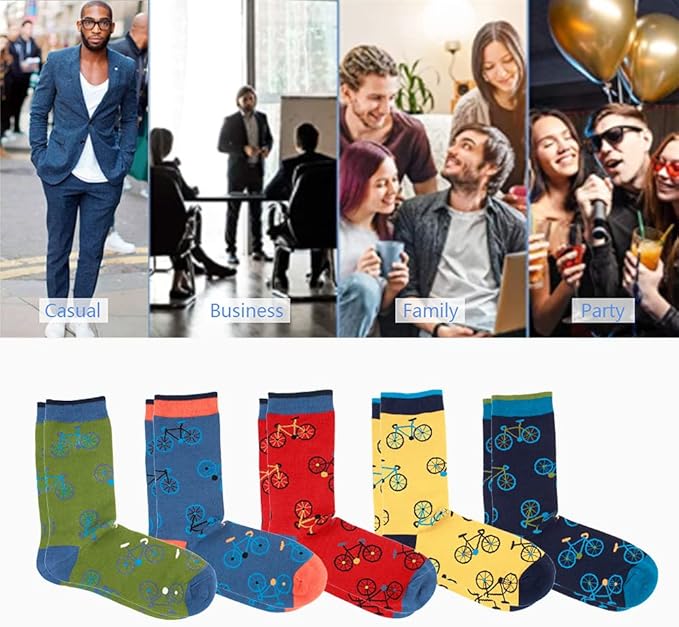 Lavencious Mens Bamboo Mid-Calf Cycling Sports and Dress Socks for Men Sock Size 10-13,13-15