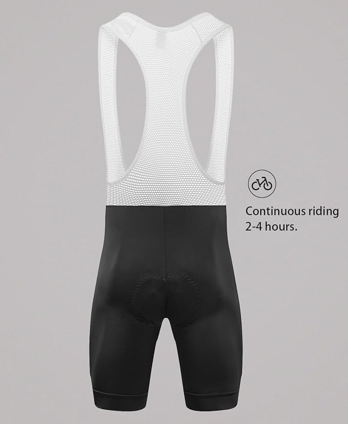 qualidyne Men's Cycling Bib Shorts 4D Padded Breathable Road Bike Bibs Biking Bicycle Shorts