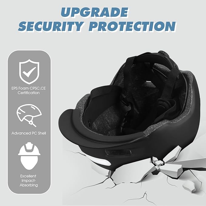 Bike Helmet, Shinmax Adult Cycling Helmet with USB Rechargeable LED Front and Back Light Bicycle Helmets for Men Women