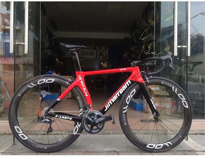 700c Road Bike Frameset Carbon C Brake Racing Frame QR 100/130mm Internal Routing Rame Set 46/48/50/52/54CM (Color : Red, Size : 46cm)