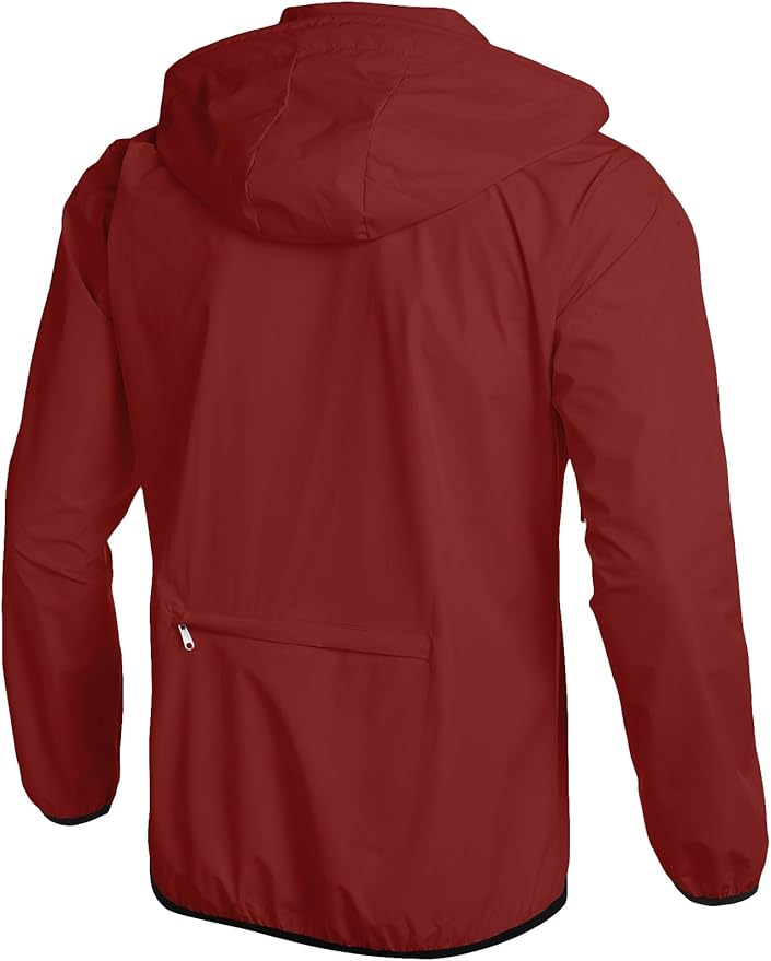 COOFANDY Men's Light Rain Jacket with Hood Packable Waterproof Raincoat Golf Rain Gear Travel Hiking Windbreaker