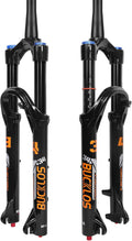 BUCKLOS 26/27.5/29 inch Travel 140mm MTB Air Suspension Fork, Rebound Adjustment 34mm Stanchions 1-1/8" Threadless Straight/Tapered 9*100mm QR Manual/Remote Lockout XC AM Mountain Bicycle Front Forks
