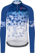 GCRFL Men's Cycling Jersey Long Sleeve Biking Shirt with 3+1 Zipper Pocket Breathable Quick Dry Bicycle Jersey