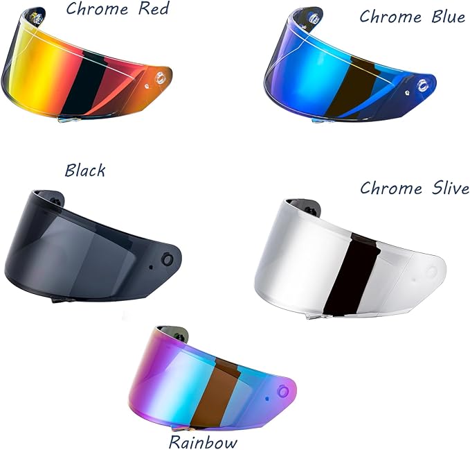 VCOROS X9 Full Face Motorcycle Helmet Replacement Shield 5Color Lens Available (Rainbow)