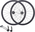 Road Bicycle Wheelset, Aluminum Alloy 700C Road Cycling Wheel, 6 Bolt Disc Brake Quick Release/Thru Axle Wheelset