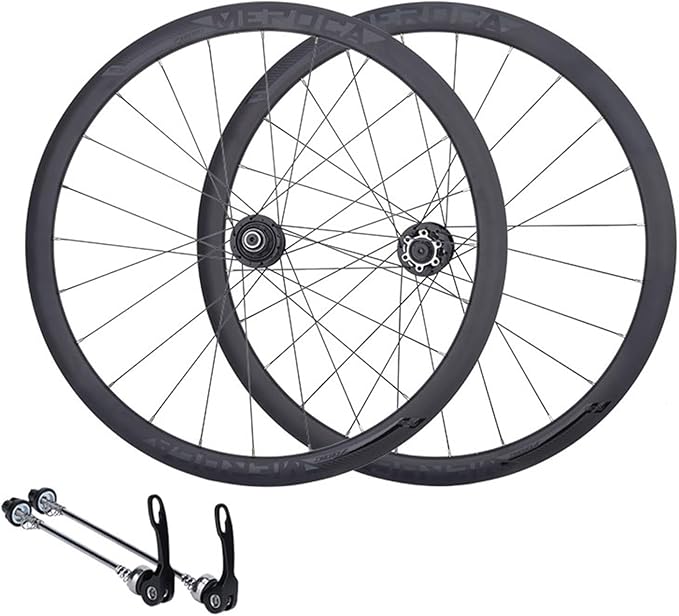 Road Bicycle Wheelset, Aluminum Alloy 700C Road Cycling Wheel, 6 Bolt Disc Brake Quick Release/Thru Axle Wheelset
