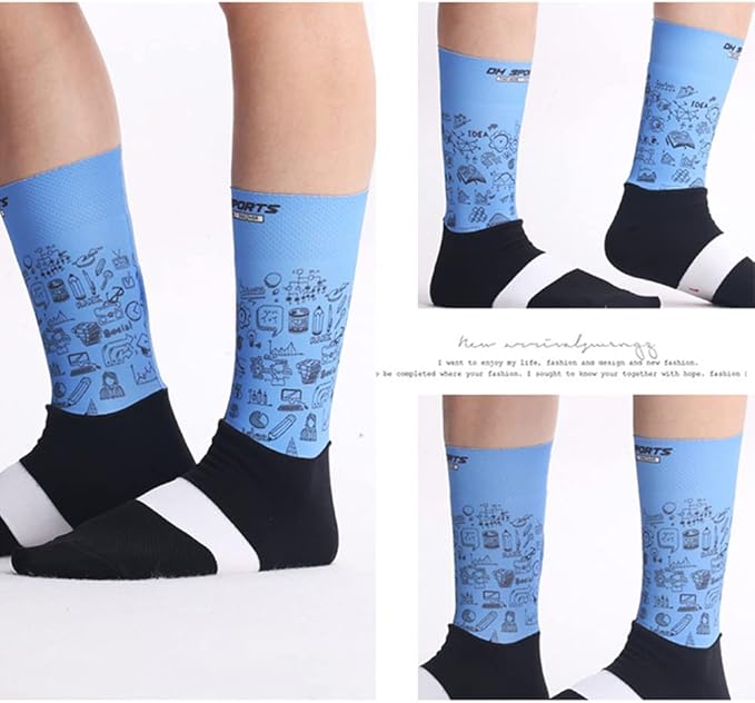 Cycling Socks Pro Mens Womens Riding Socks Bicycle Bike Sport Ankle Athletic Socks XC MTB BMX White Yellow Blue Green Red