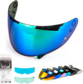 XINGWU Motorcycle Helmet Visor Replacement for Tinted C10 Helmet Visor with Anti-fog Rainproof Film UV Protection Face Shield (Deep Green)