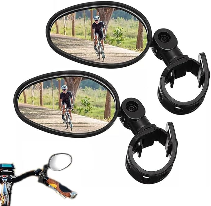 1Pair Bike Mirror Handlebar Mount, 360 Degree Adjustable Bicycle Mirrors, HD Bike Rear View Mirror Bike Mirrors for Handlebars, Cycling Rearview Mirror Bike Accessories