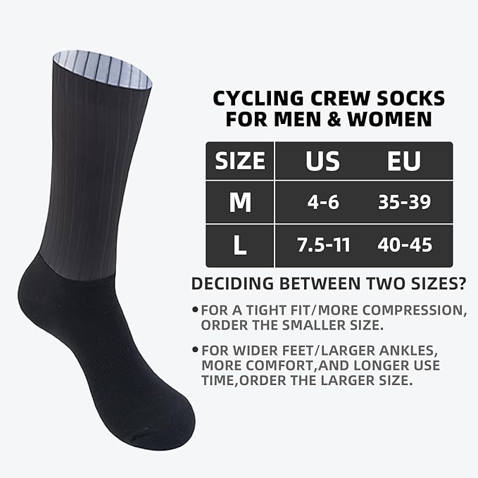 YKYWBIKE Cycling Socks for Men Women-Athletic Crew Bike Socks,MTB Riding Socks,Compression Biking Socks for Men Cycling