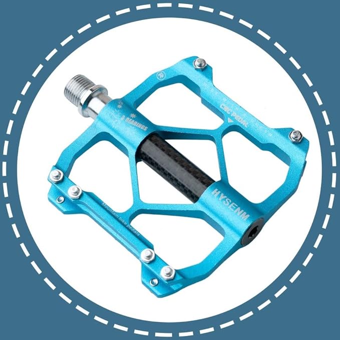 HYSENM Mountain Bike Pedals Aluminum 9/16 Inch MTB Bicycle Pedals Wide Platform Flat Pedals, Lightweight Non Slip Bike Pedals Road Bike Adult