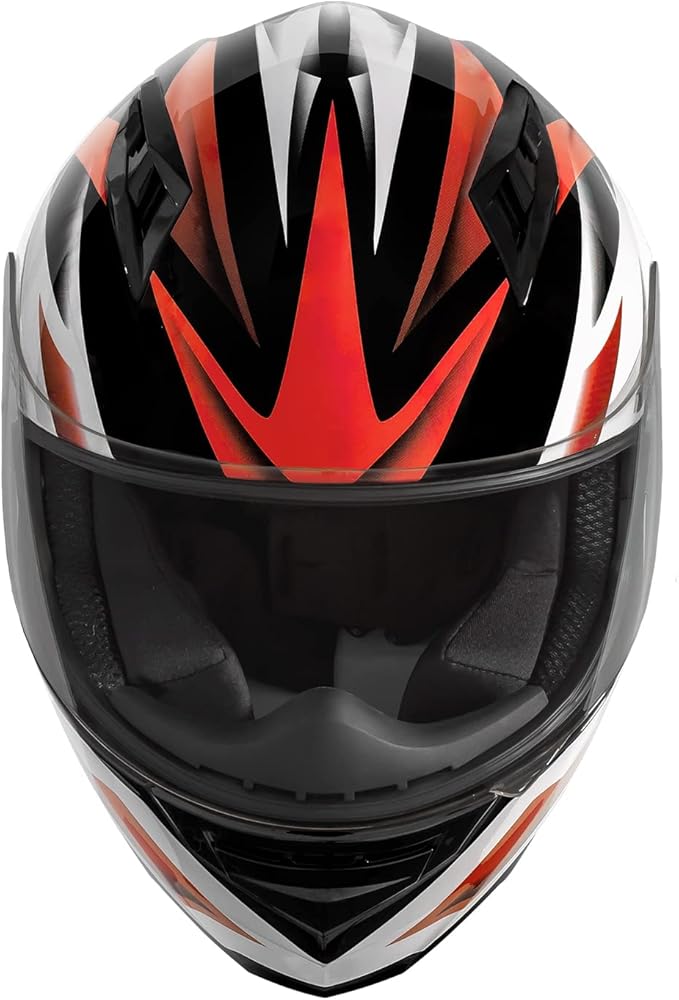 VCAN VX Lightweight Full Face Motorcycle Street Bike Helmet with Extra Tinted Visor, Coolmax Technology & OTG Ready, DOT Approved