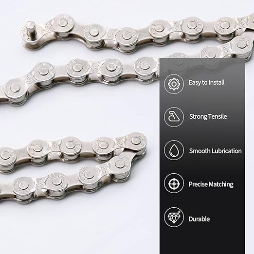 2 Sets 6/7/8 Speed Bike Chain, Bike Chain for Road Mountain Racing Cycling