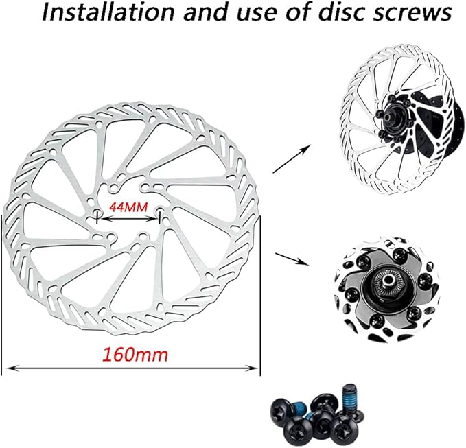 Bicycle Disc Brake Kit,Mechanical Disc Brake Kit,Including Front and Rear Mechanical Disc Brake Calipers with 160mm Rotor for Mountain Bikes,Folding Bikes,Road Bikes