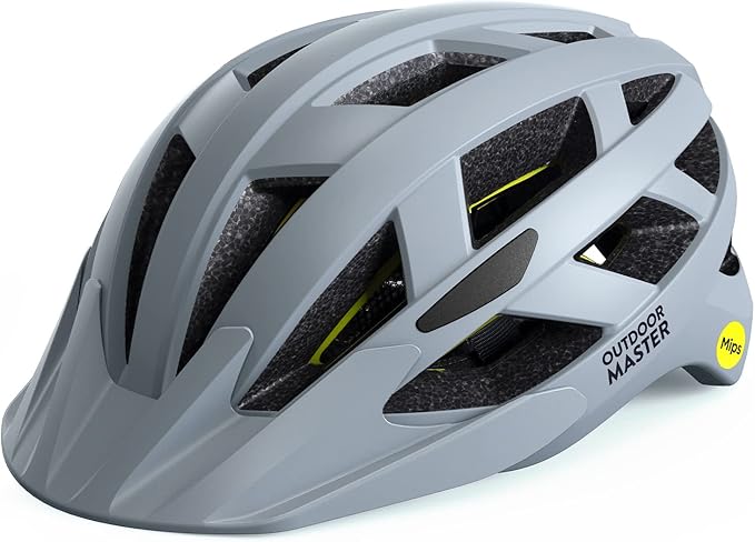 OutdoorMaster Gem Recreational MIPS Cycling Helmet - Two Removable Liners & Ventilation in Multi-Environment - Bike Helmet in Mountain, Motorway for Youth & Adult