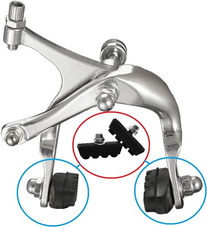 4 Pairs (8 Pieces) Bike Brake Pads,Rubber V-Brake Pads for Mountain & Road Bicycles, Quiet & Non-Skid Cycling Accessories for Enhanced Safety,40mm,Black