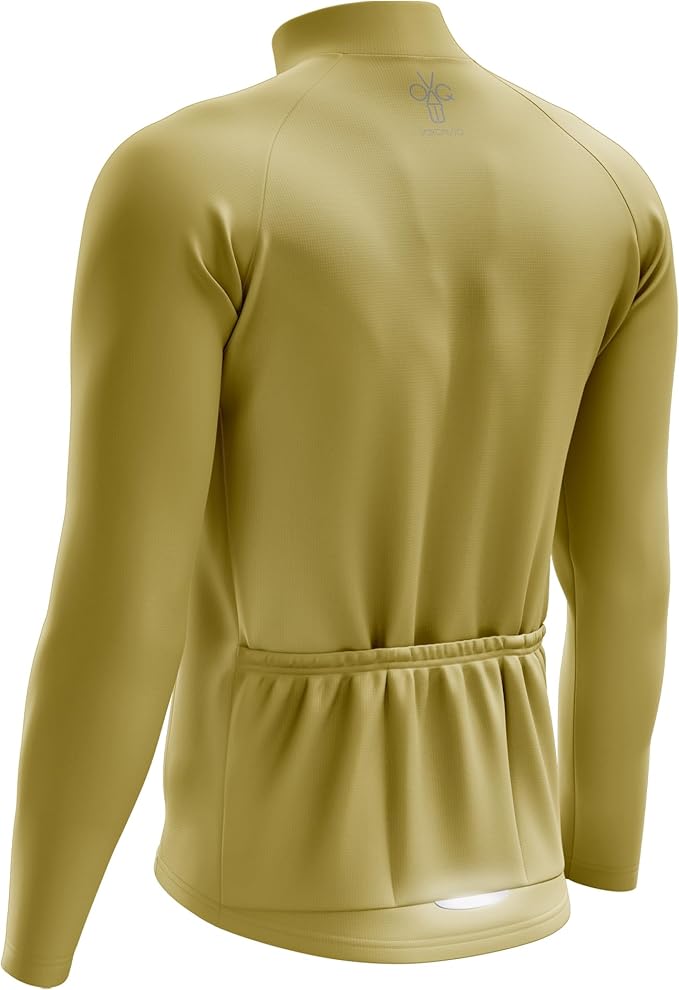 Men's Cycling Jersey Moisture Wicking Long Sleeve Full Zip Bike Road Riding Biking Shirts+ Cycling Glasses